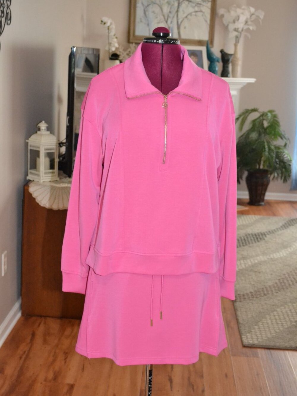 Mary Square NEW 2 Piece Cora Skort Regan zip Pullover Pink of the Pines L/ XL - Picture 5 of 12